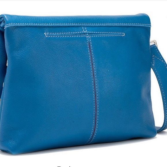 Hammitt VIP Foldover Medium Silver Stud Crossbody Bag in Hydrangea Pebble/Silver - Picture 11 of 11